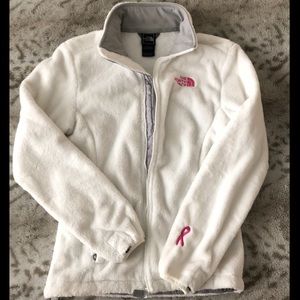 XS North face WHITE/PINK Osito Fleece Jacket